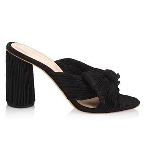 Loeffler Randall Penny Knotted Mules in black taffeta size 9